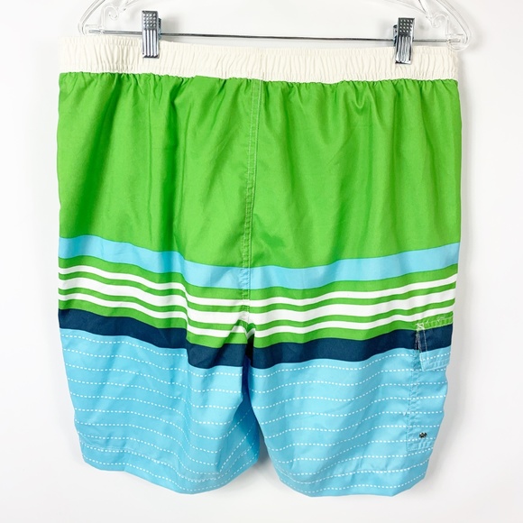 Chaps Large Swim Trunks Lined Wear Green Blue - Picture 3 of 4